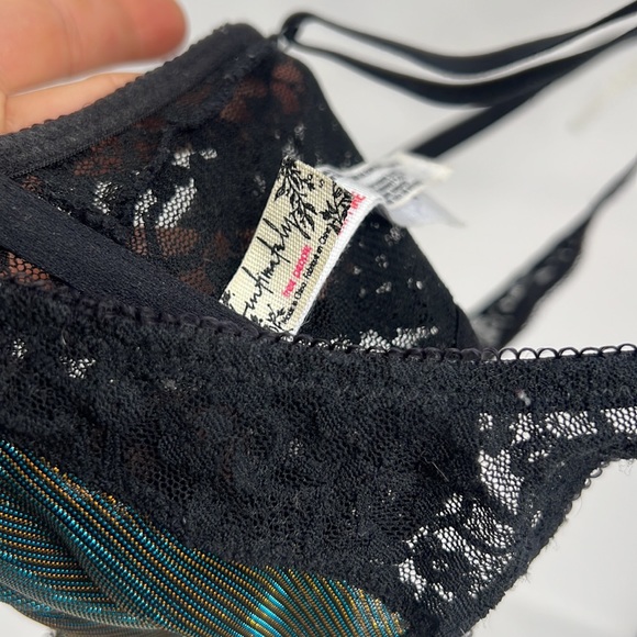 free people lace and mesh chrome bralette - Picture 3 of 3